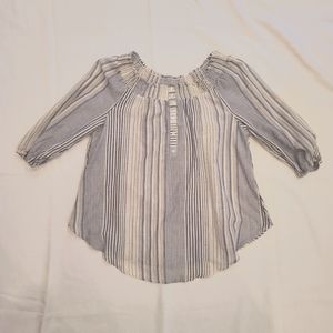 Bohemian Cotton Blouse with Abolone Detail Buttons